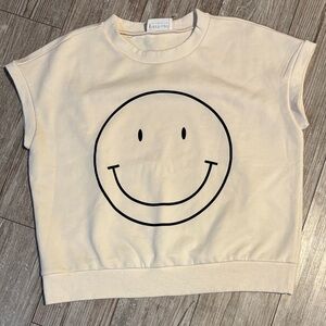 First Love Cream Smiley Face Sweatshirt